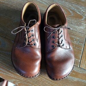 Birkenstock Oxford Brown Leather Shoes, Size 40